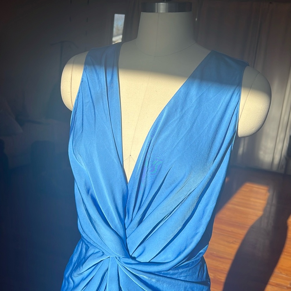 Spring wedding attire! Classic blue floor maxi dress
